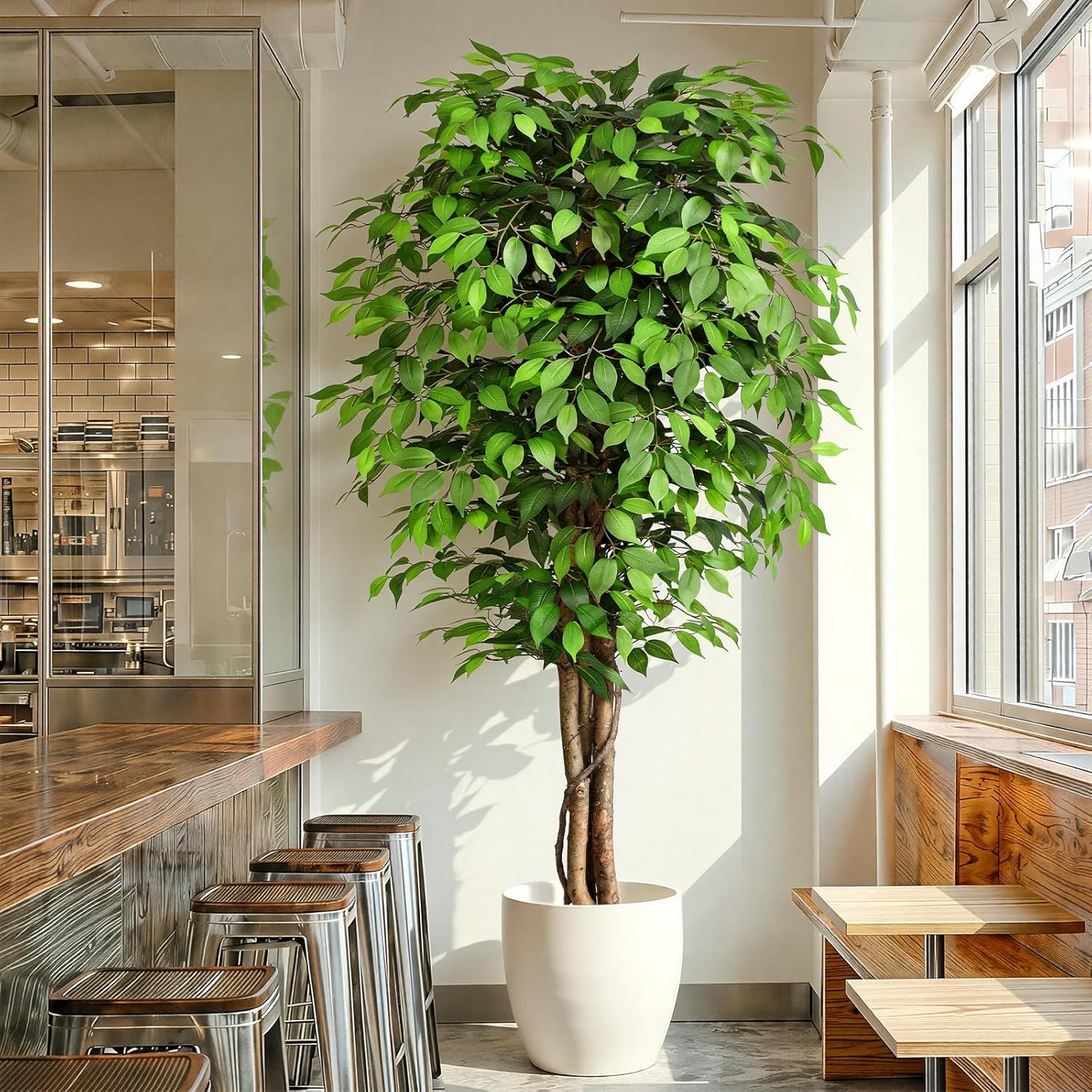 Realistyczny sztuczny drzewko  – Ficus Lyrata Tree recenzja i cena